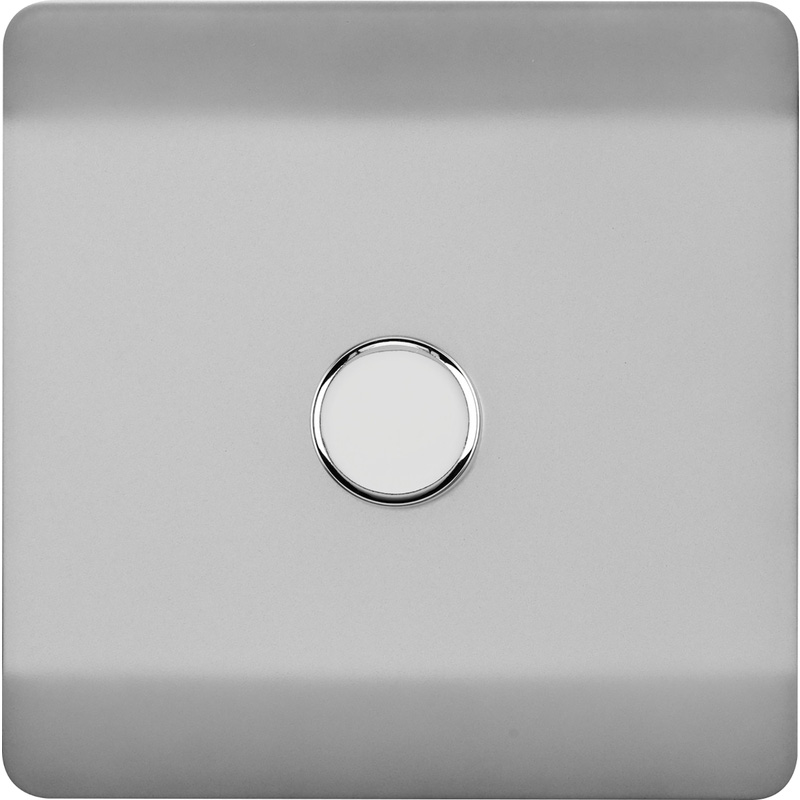 Trendiswitch Brushed Steel 1 Gang LED Dimmer Switch 1 Gang