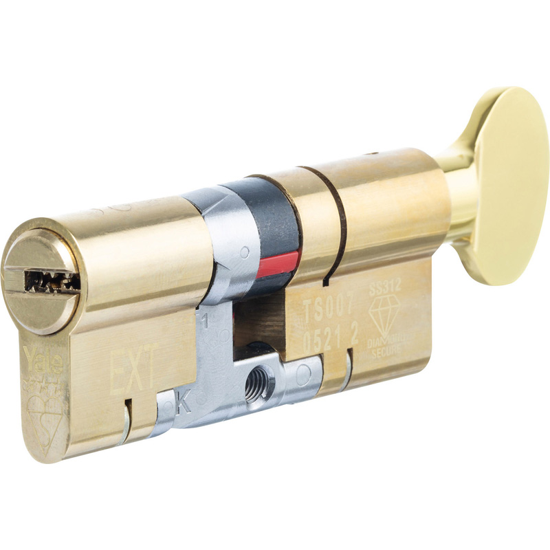 Yale Platinum 3 Star Euro Thumbturn Cylinder 40-40mm Brass