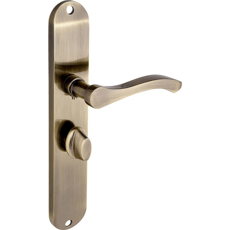 Capri Door Handles Long Bathroom Antique Brass