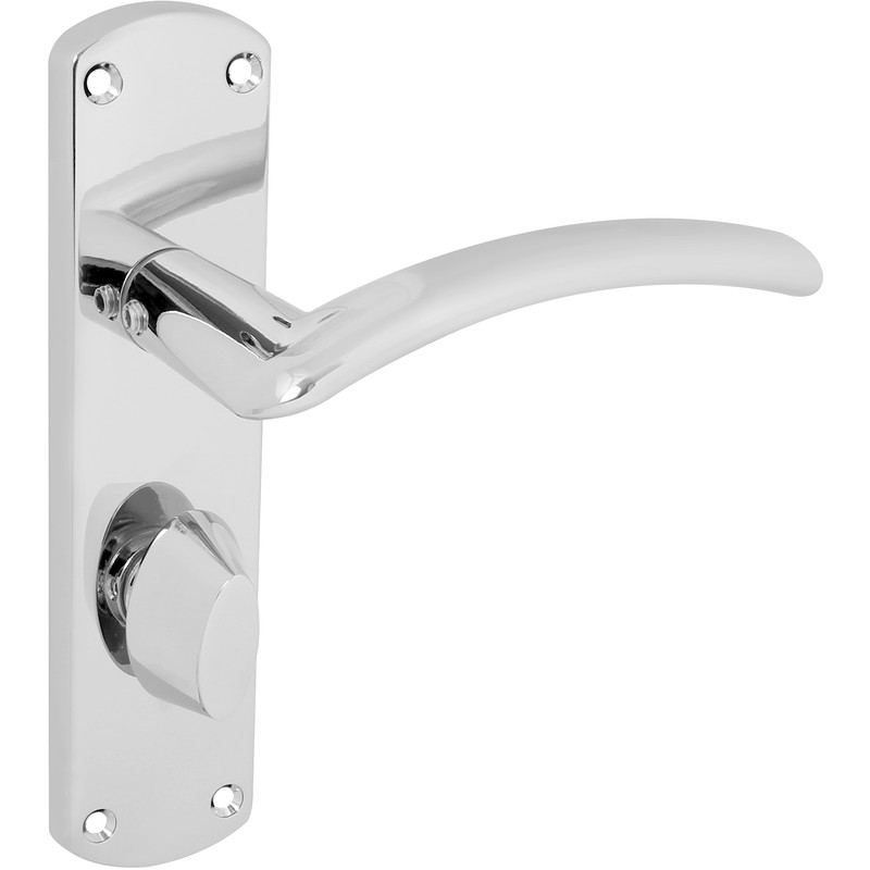 Serozzetta Tres Door Handles Bathroom Polished Chrome