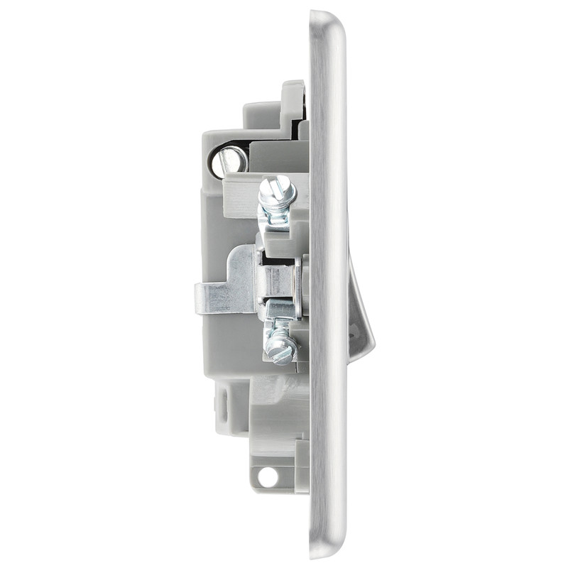 BG Brushed Steel Switched Spur 13A