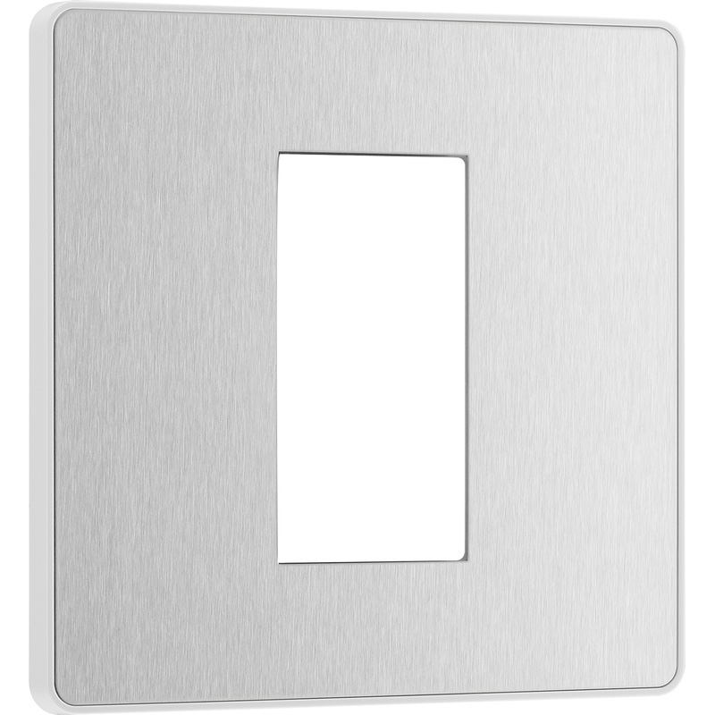 BG Evolve Brushed Steel (White Ins) 200W Single Touch Dimmer Switch, 2-Way Secondary