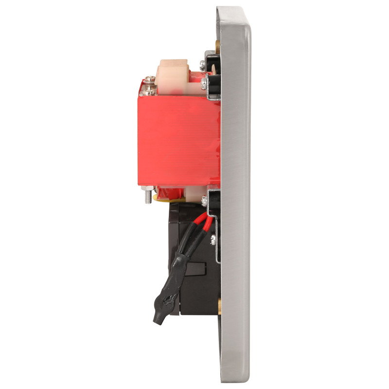 Click Deco Satin Chrome Shaver Socket Dual Voltage