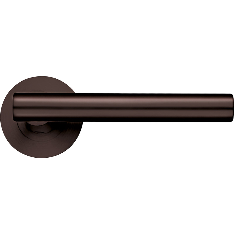 Stanza Lucca Lever on Rose Door Handles Etna Bronze