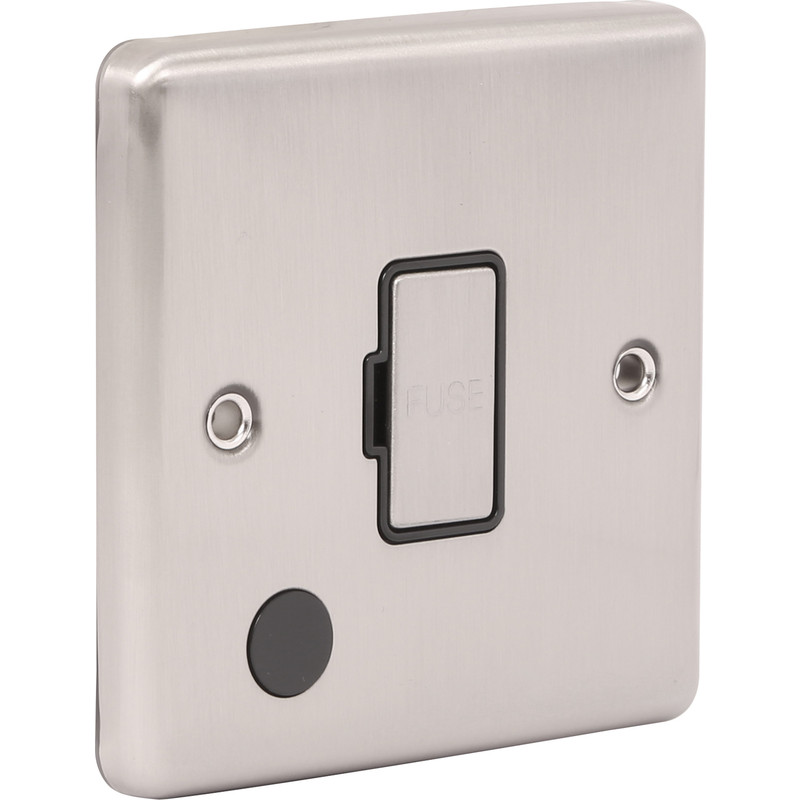 Wessex Brushed Stainless Steel Fused Spur 13A Unswitched