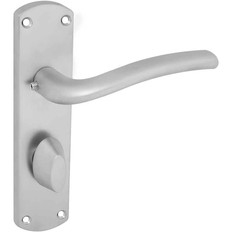 Serozzetta Cuatro Door Handles Bathroom Satin Chrome