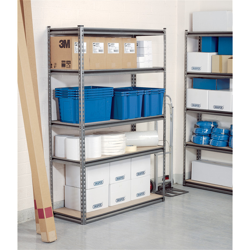Draper Expert Heavy-Duty Steel Shelving Unit - Five Shelves 1220 x 610 x 1830mm