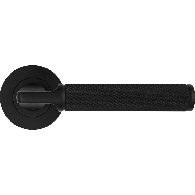 Stanza Bilbao Lever on Rose Door Handles Matt Black