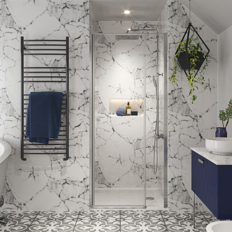 Aqualux Frameless 8mm Shower Enclosure Hinged Door Only 800mm Right Hand