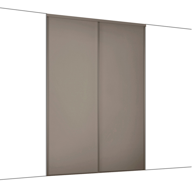 Spacepro Classic 2 Door Sliding Wardrobe Kit Stone Grey 1489 x 2260mm