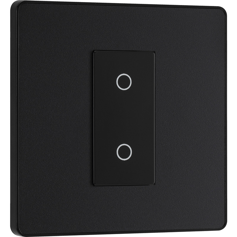 BG Evolve Matt Black (Black Ins) 200W Single Touch Dimmer Switch, 2-Way Secondary