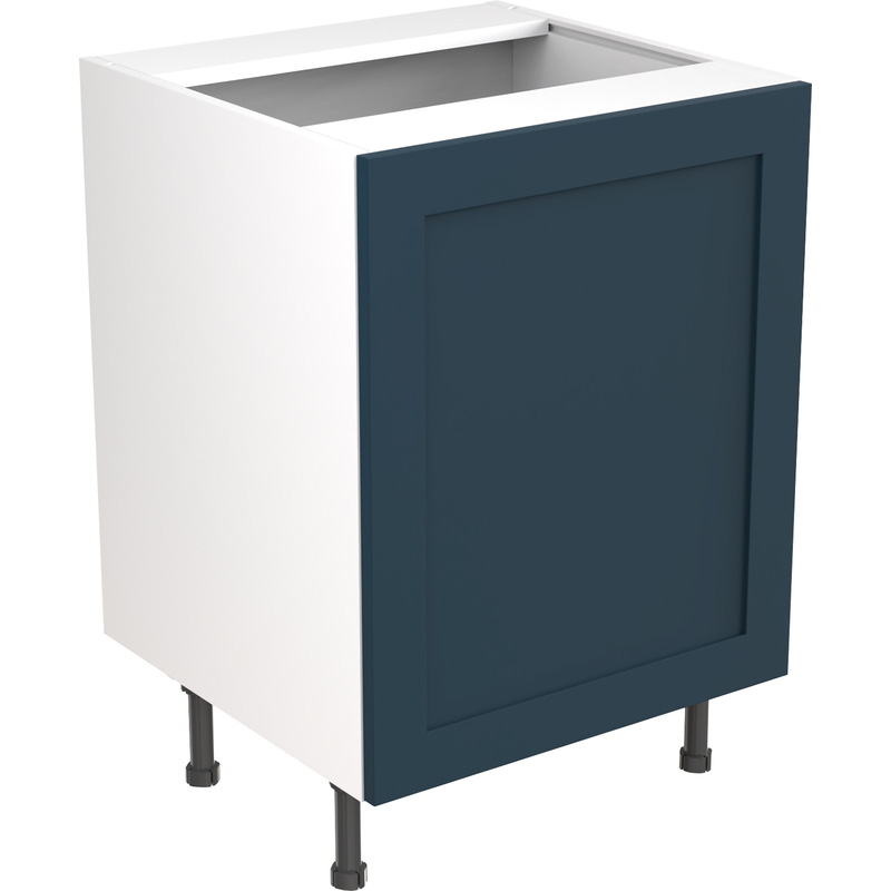Kitchen Kit Ready Made Shaker Kitchen Cabinet Base Sink Unit Ultra Matt Indigo Blue 600mm