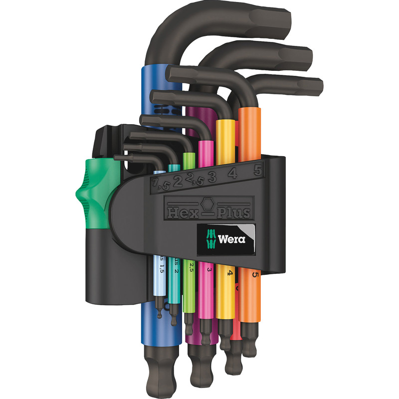 Wera Multicolour Stubby Hex Key Set 9 Piece