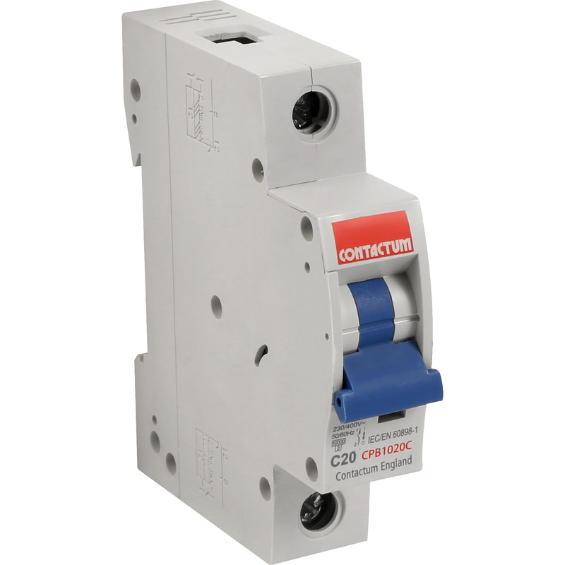 Contactum Single Pole C Curve MCB 20A 10kA SP