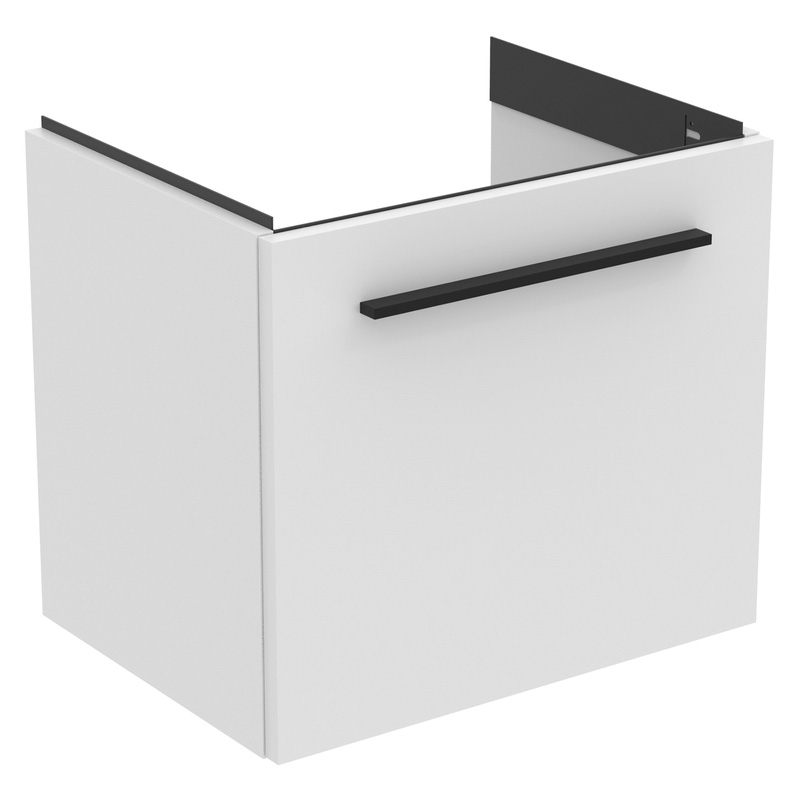 Ideal Standard i.life S Compact Wall Hung Vanity Unit with Basin Matt White 500mm with Matt Black Handle