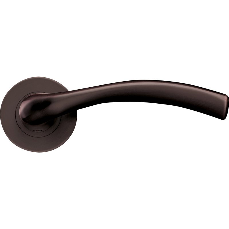 Stanza Siena Lever on Rose Door Handles Etna Bronze