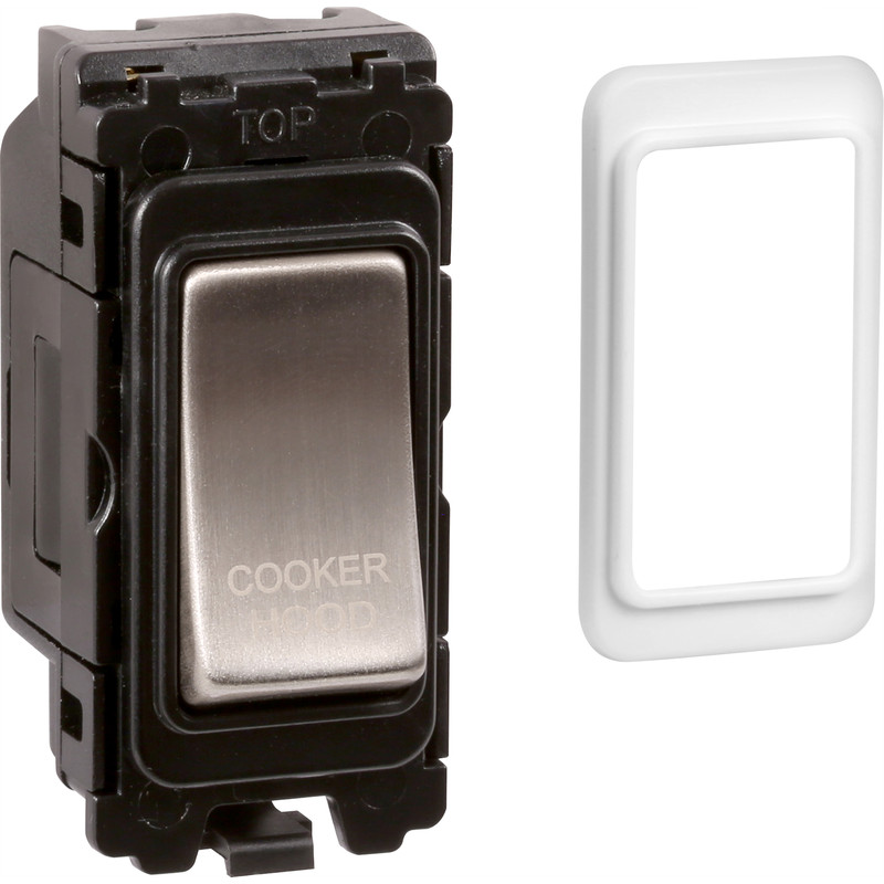 Wessex Brushed Stainless Steel Grid Switch 20A DP Cooker Hood