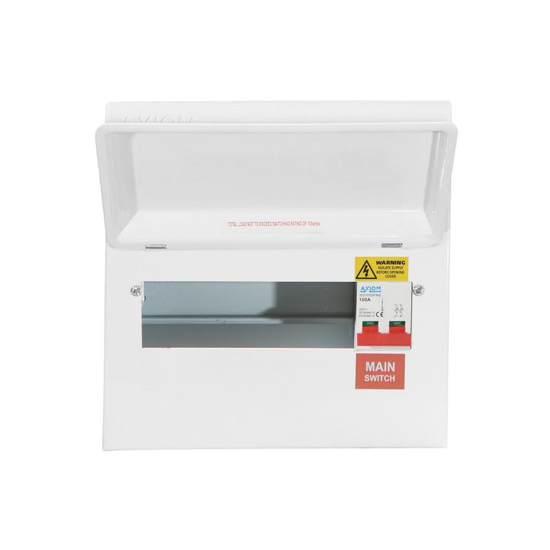 Axiom Metal 8 way 100A DP Consumer Unit 8 Way
