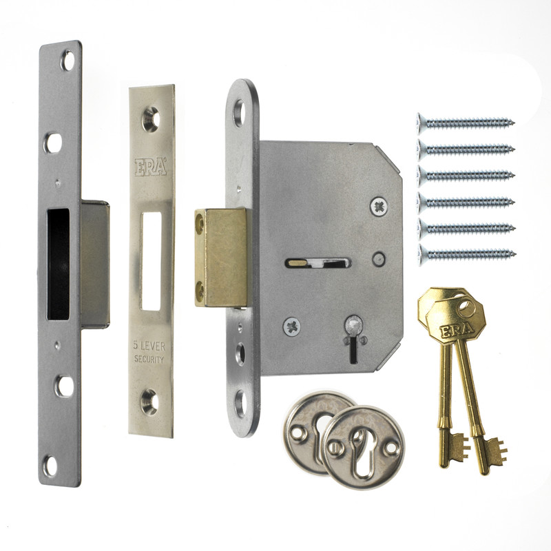 Viscount 5 Lever Mortice Deadlock 64mm Satin Chrome