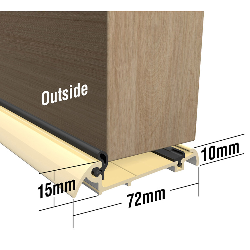 Stormguard Slimline Wide Rain & Draught Excluder Threshold Gold