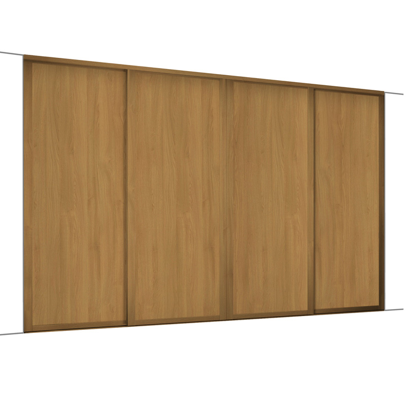 Spacepro Shaker 4 Door Sliding Wardrobe Kit Oak 2898 x 2260mm