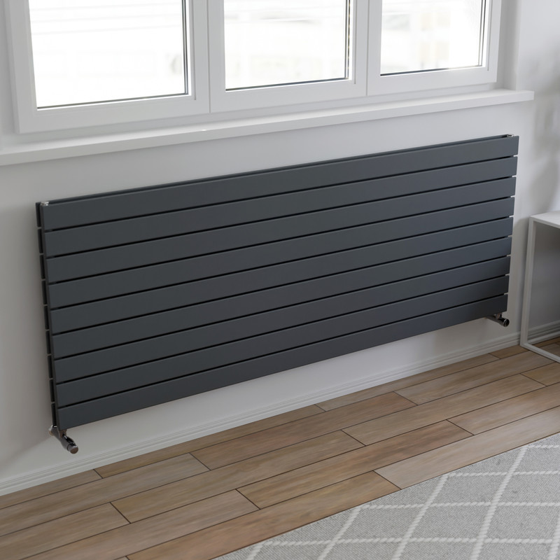 Ximax Oxford Duo Horizontal Designer Radiator 670 x 1800mm 6502Btu Anthracite