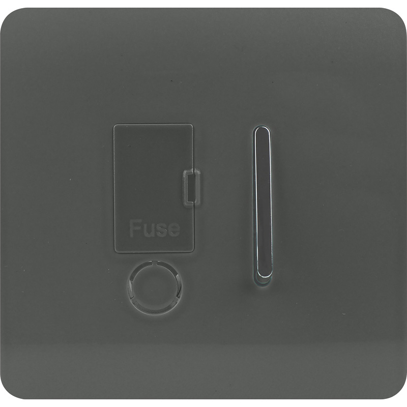Trendiswitch Charcoal 13 Amp Switched Fused Spur 1 Gang
