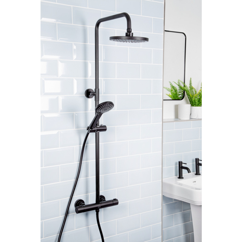 Bristan Buzz Thermostatic Bar Diverter Mixer Shower Black