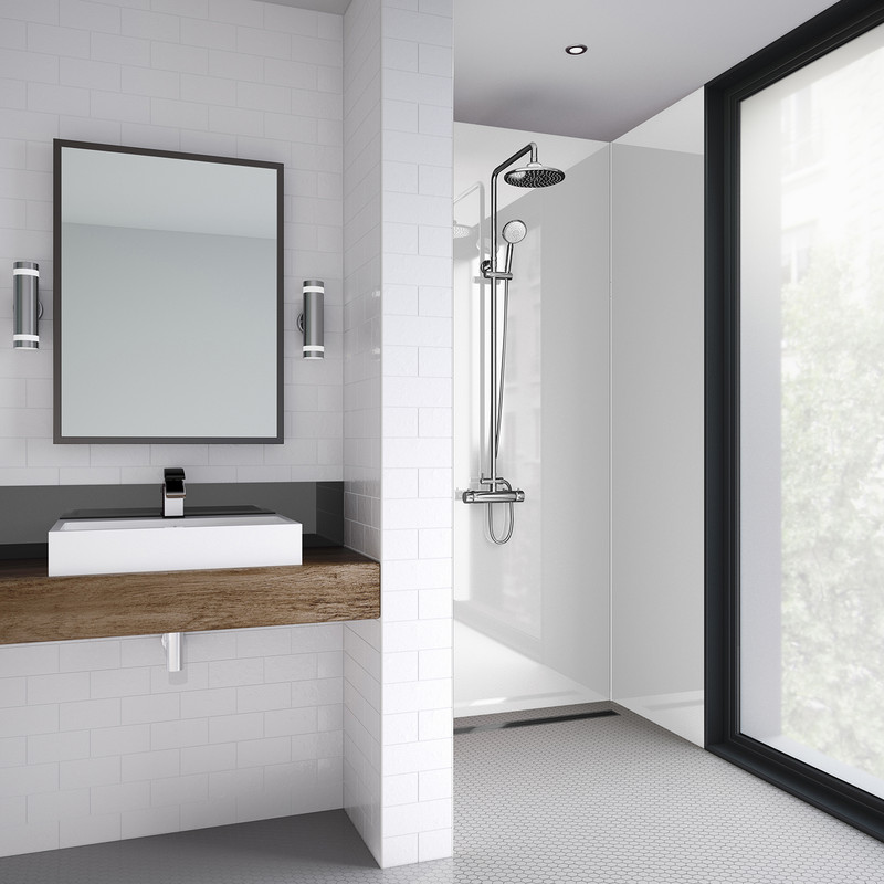 Mermaid Acrylic Shower Wall Panel White 2440mm x 1200mm x 4mm