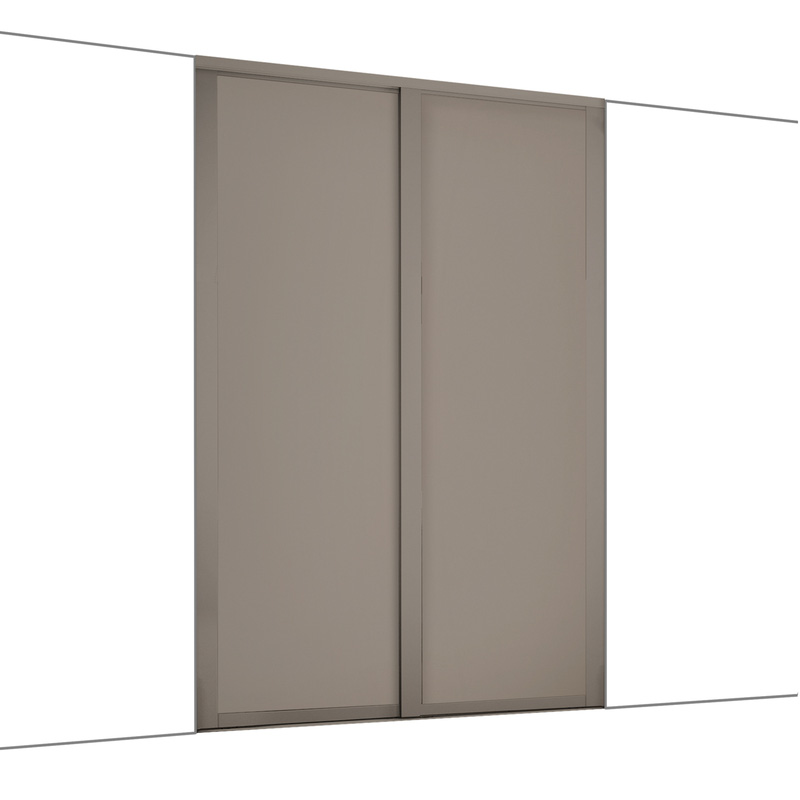 Spacepro Shaker 2 Door Sliding Wardrobe Kit Stone Grey 1145 x 2260mm