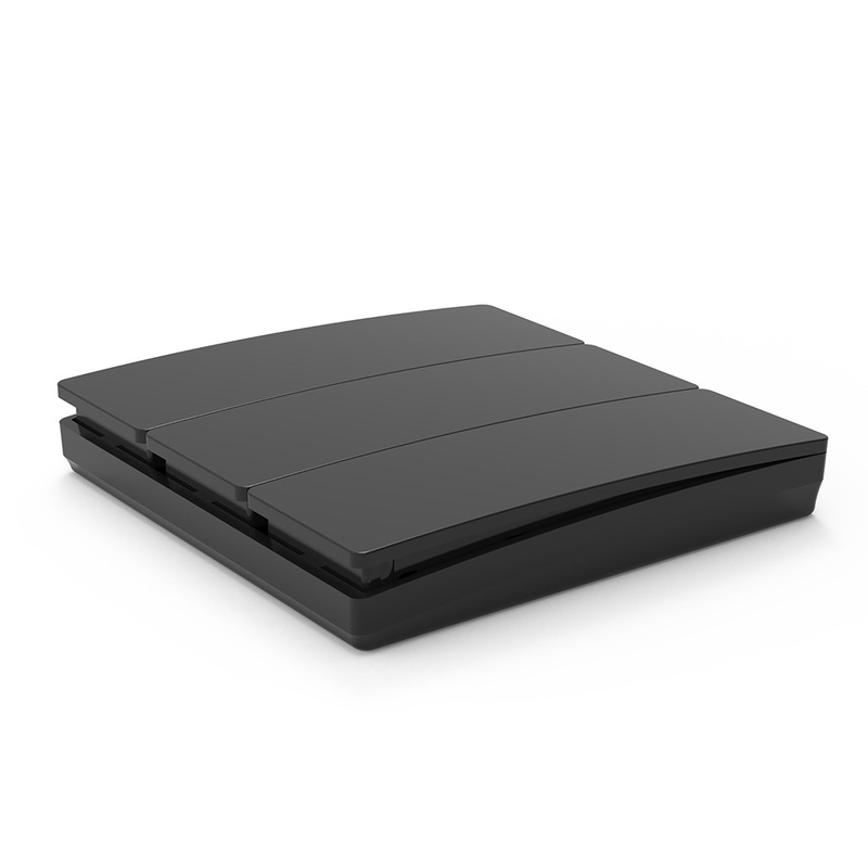 Kinetic Switch 3 Gang Matt Black