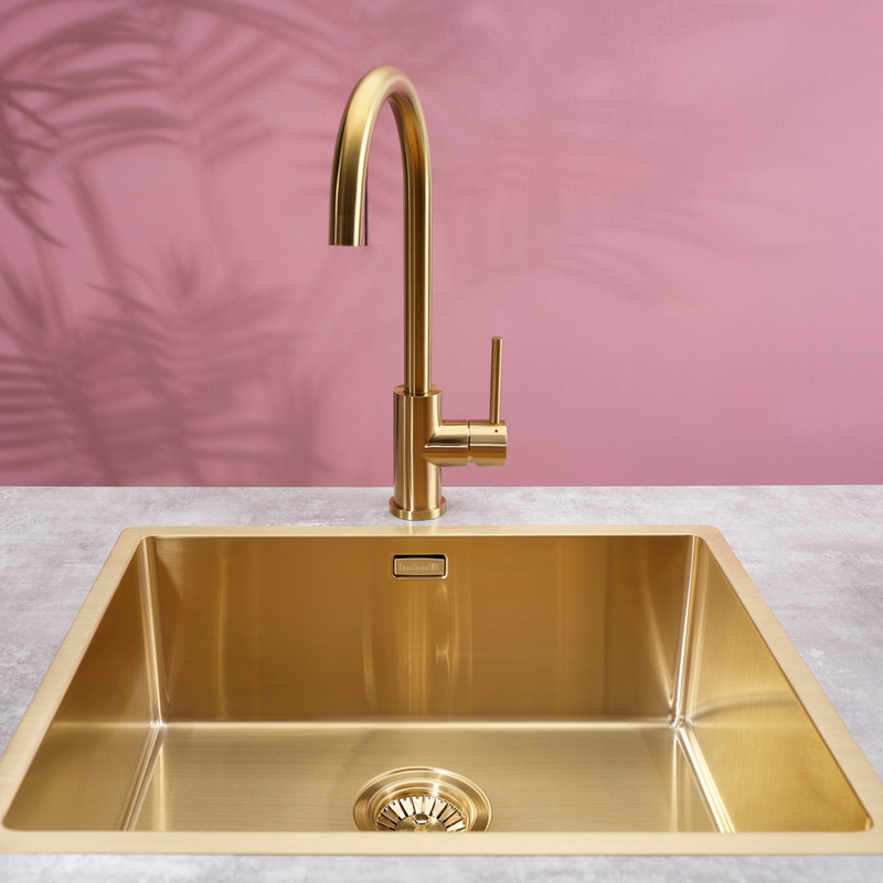 Reginox Miami Stainless Steel Kitchen Sink Single Bowl Gold