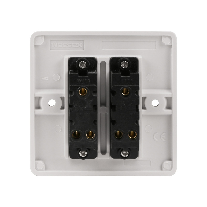 Wessex White 10A Switch 2 Gang 2 Way