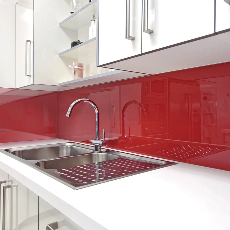 AluSplash Double-Sided Splashback 800 x 900mm Red / Teal