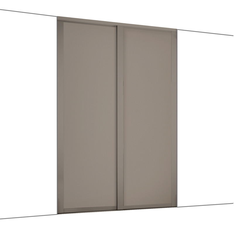 Spacepro Shaker 2 Door Sliding Wardrobe Kit Stone Grey 1449 x 2260mm