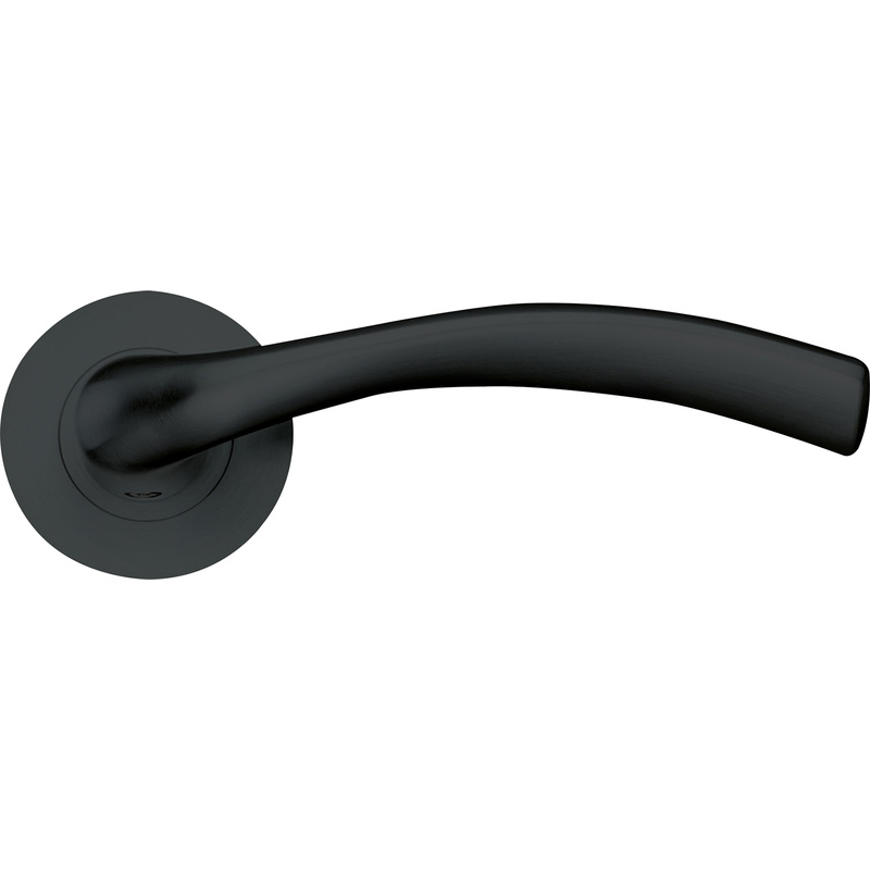 Stanza Siena Lever on Rose Door Handles Oscuro Matt Black