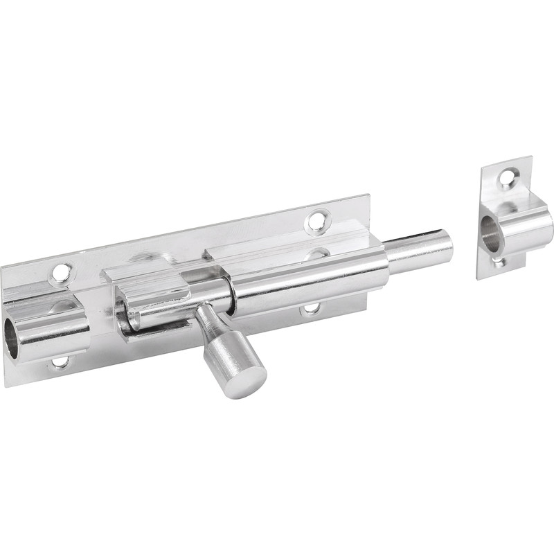 Chrome Door Bolt 50mm Straight