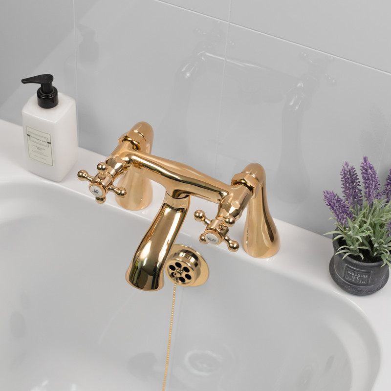 Deva Tudor Taps Bath Filler Gold