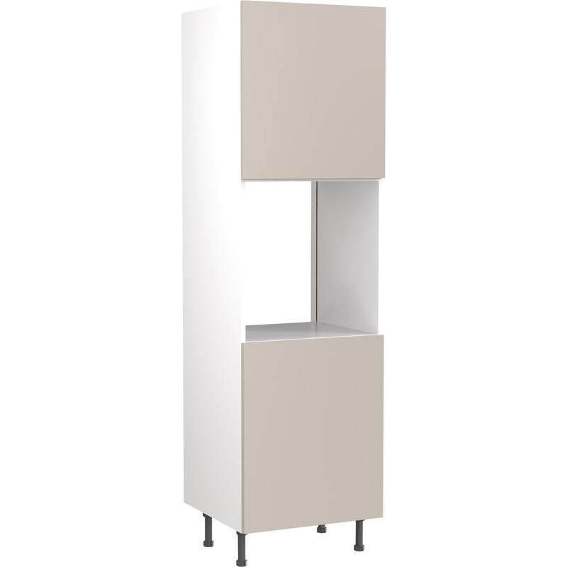 Kitchen Kit Flatpack Slab Kitchen Cabinet Tall Single Oven Unit Ultra Matt Light Grey 600mm