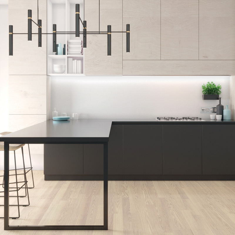 AluSplash Double-Sided Splashback 3050 x 610mm Iceberg White / Lava Stone