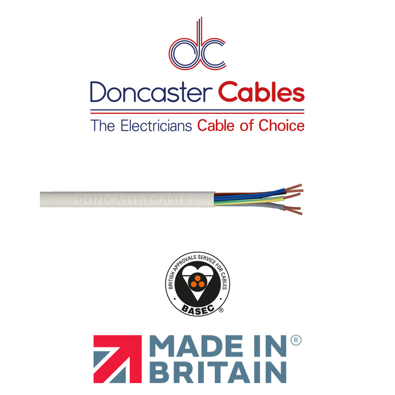 Doncaster Cables 5 Core Heat Resistant Flex Cable (3095Y) 0.75mm2 Drum