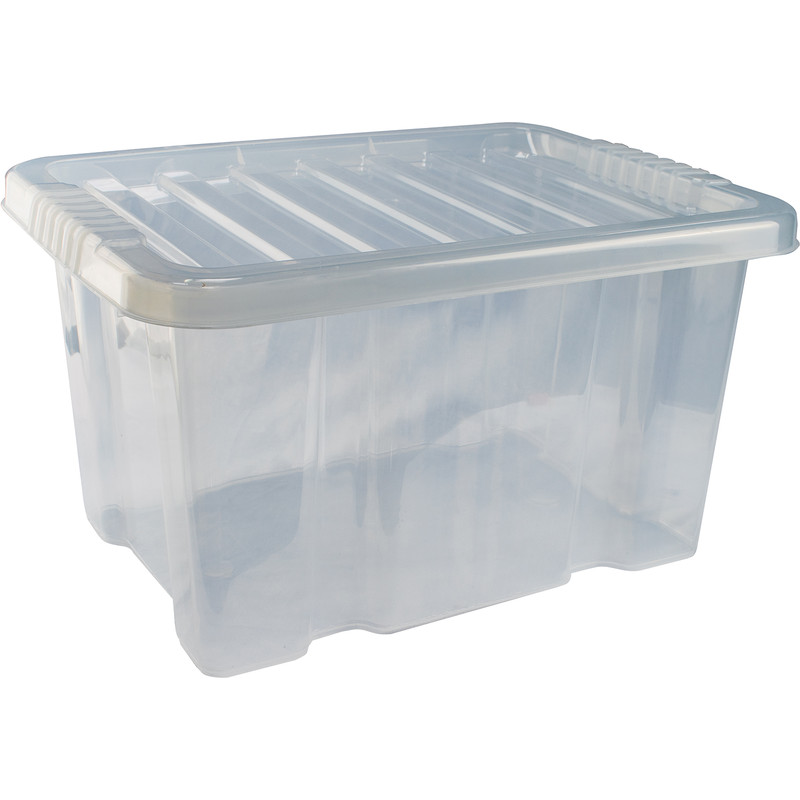 Plastic Container with Clip On Lid 24L