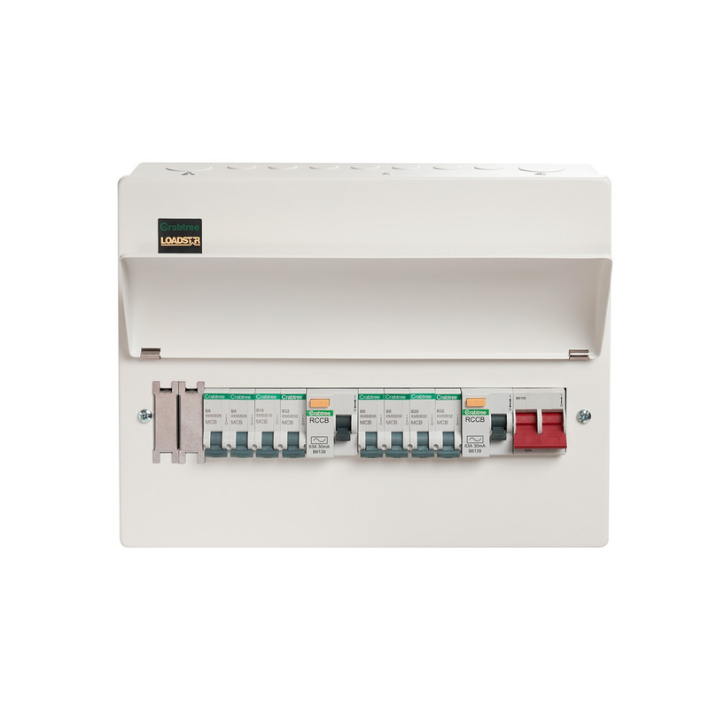 Crabtree Loadstar Metal Consumer Unit 10 Way + 8 MCBs