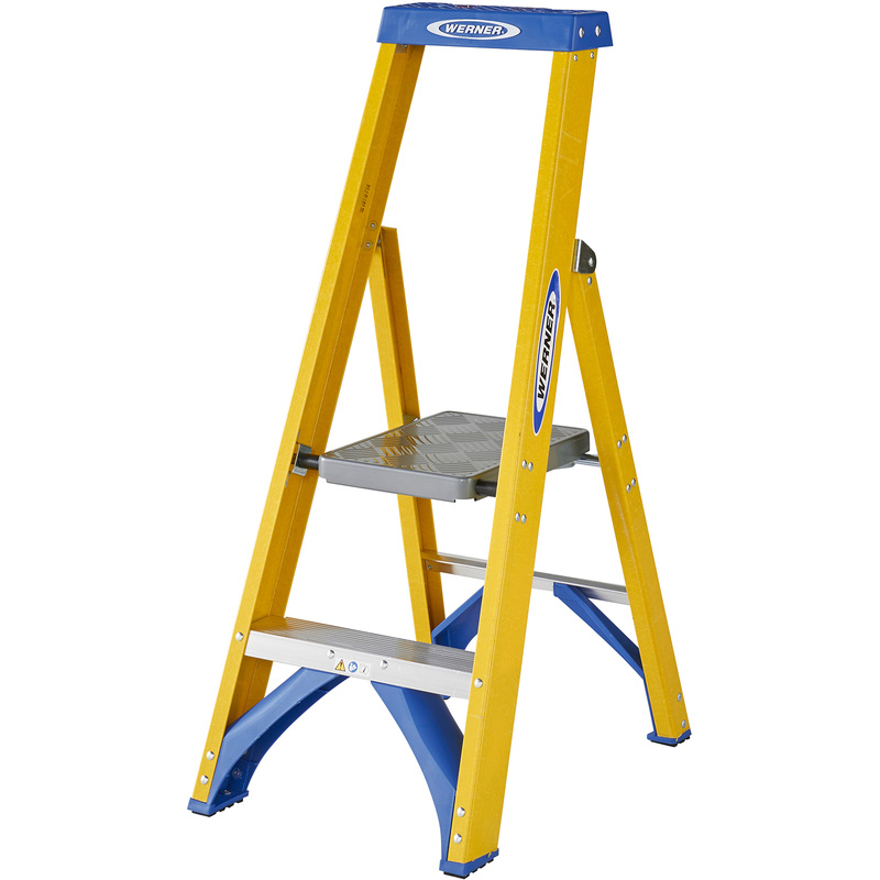 Werner Fibreglass Platform Stepladder 2 Tread