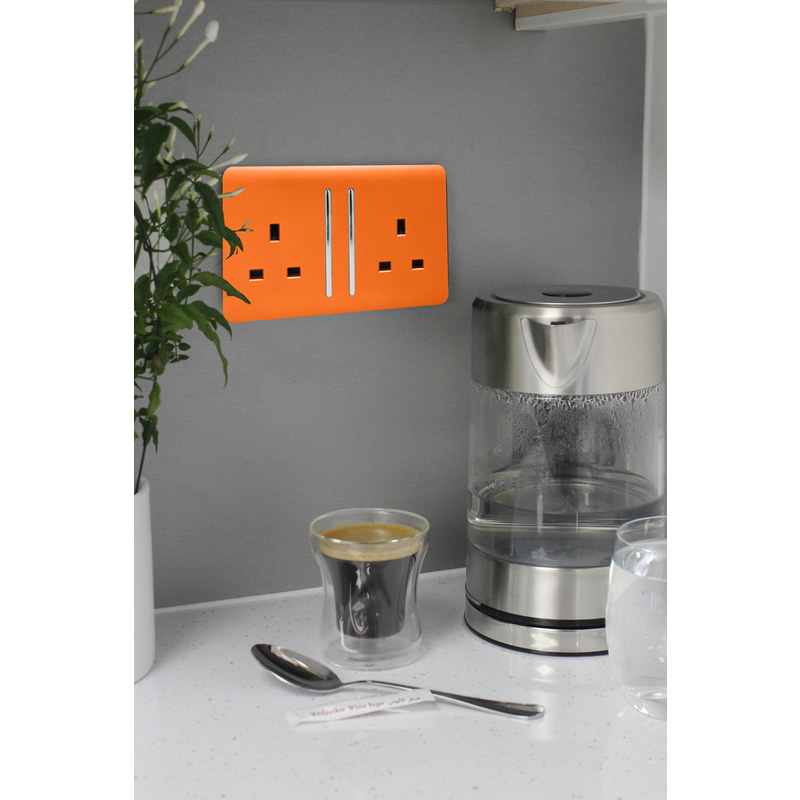 Trendiswitch Orange 2 Gang 13 Amp Switched Socket 2 Gang