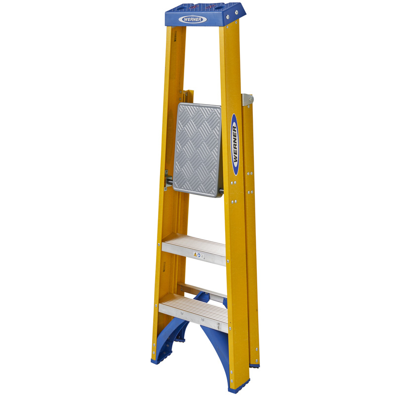 Werner Fibreglass Platform Stepladder 3 Tread