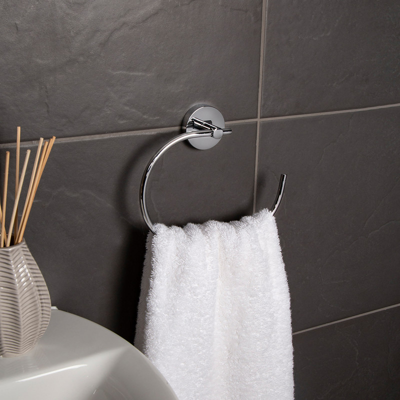 Croydex Pendle Flexi-Fix Towel Ring Polished Chrome