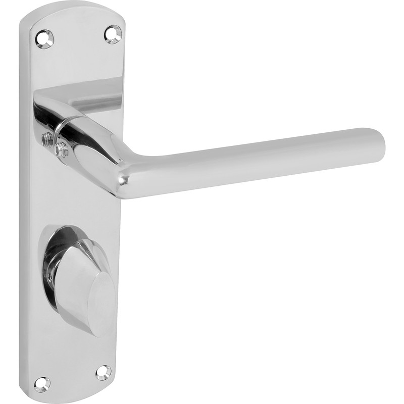 Serozzetta Uno Door Handles Bathroom Polished Chrome