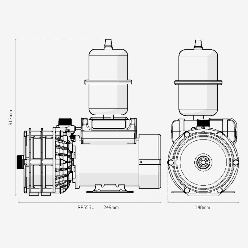 Salamander RP55SU Centrifugal Single Shower Pump 1.6 bar