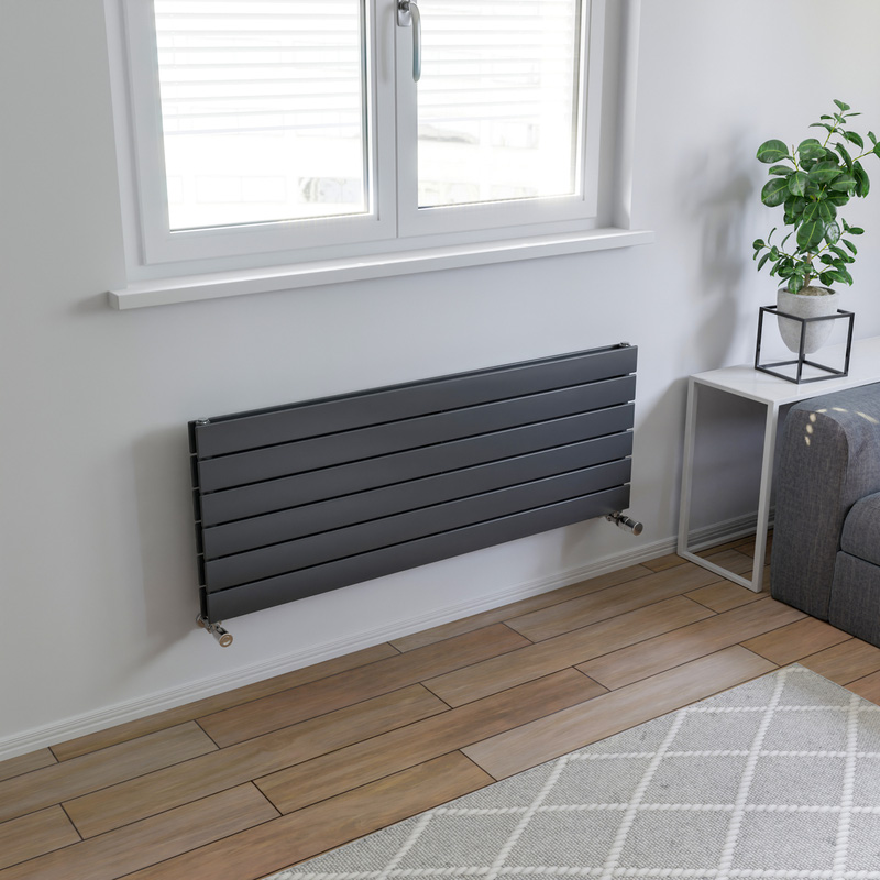 Ximax Oxford Duo Horizontal Designer Radiator 445 x 1200mm 3120Btu Anthracite
